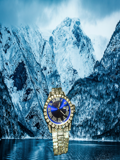 cubic bule watch